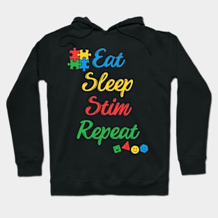 Eat Sleep Stim Repeat Autism Awareness Hoodie